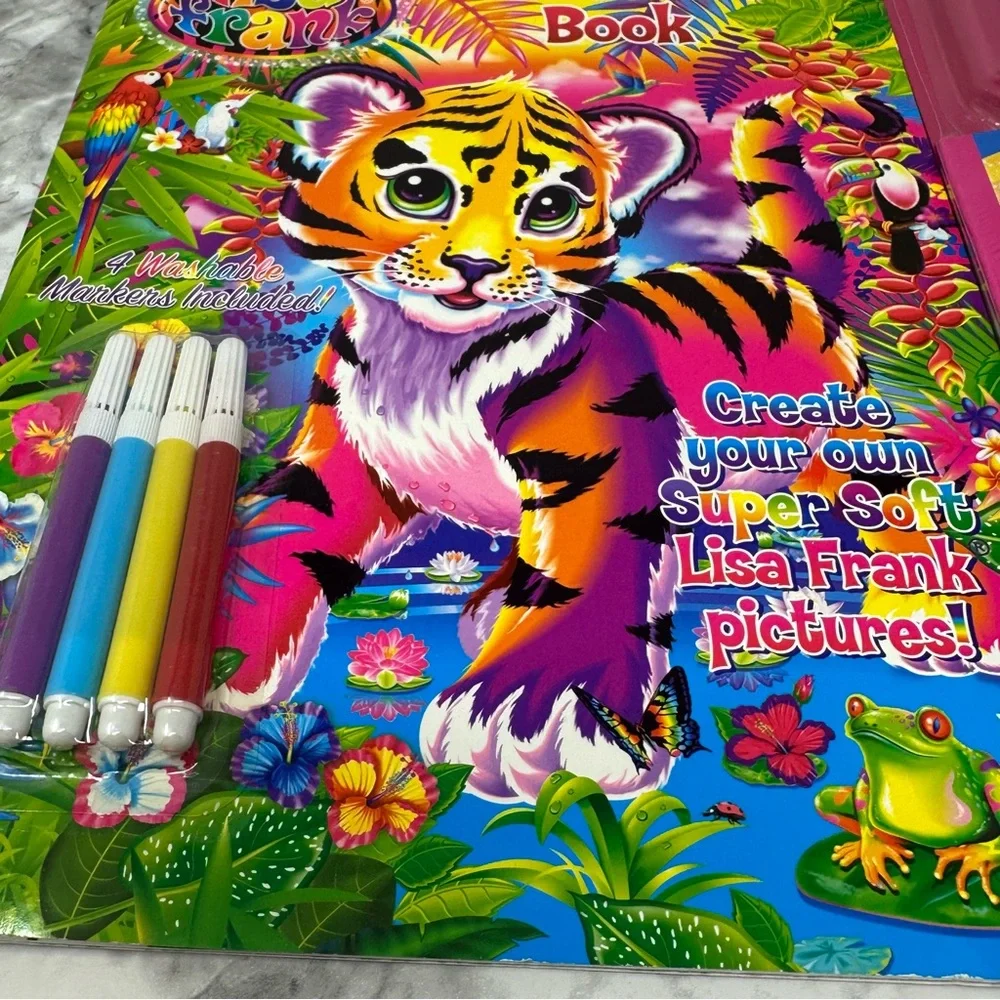 Lisa Frank Travel Writers & Velvet Art Coloring Book Bundle 99s Y2K Bundle